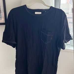 Billy reid contrast stitch ringer tee shirt, black